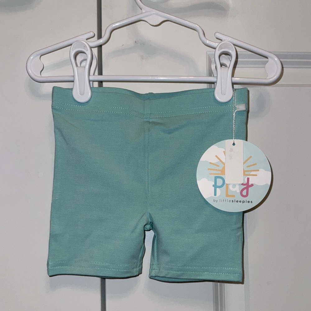 🌊 Ocean Blue Aqua Bamboo Bike Shorts Little Sleepies NEW 2T Toddler Unisex NWT